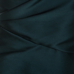 Monique Lhuillier Emerald Green Silk Satin Asymmetric Sleeve Evening Gown M 