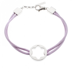 Pre Owned Montblanc Star Collection Lilac Satin Silver Star Bracelet