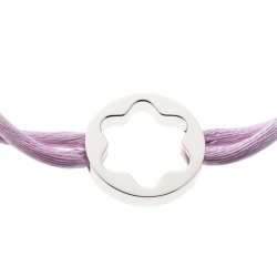Pre Owned Montblanc Star Collection Lilac Cord Silver Bracelet