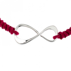 Pre Owned Montblanc Infiniment Vôtre UNICEF Silver Red Cord Bracelet