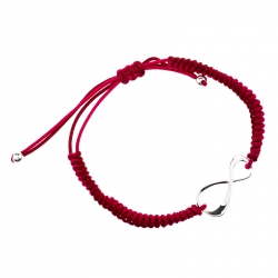 Pre Owned Montblanc Infiniment Vôtre UNICEF Silver Red Cord Bracelet