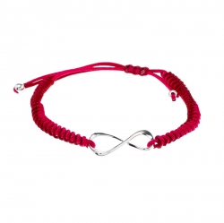 Pre Owned Montblanc Infiniment Vôtre UNICEF Silver Red Cord Bracelet