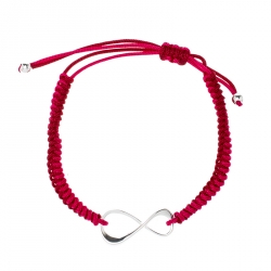 Pre Owned Montblanc Infiniment Vôtre UNICEF Silver Red Cord Bracelet