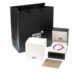 Pre Owned Montblanc Infiniment Vôtre UNICEF Silver Red Cord Bracelet