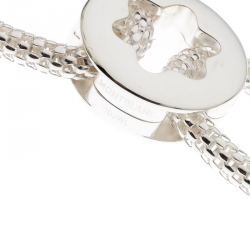 Pre Owned Montblanc Star Collection Onyx & Silver Chain Link Long Necklace