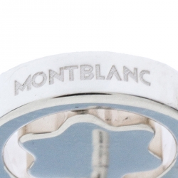 Pre Owned Montblanc Star Signet Mother Of Pearl Silver Dangle Stud Earrings