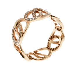 Montblanc Princesse Grace de Monaco Petal Intertwined Diamond 18k Rose Gold Band Ring Size 52