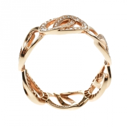 Montblanc Princesse Grace de Monaco Petal Intertwined Diamond 18k Rose Gold Band Ring Size 52