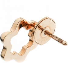 Pre Owned Montblanc Emblem 4810 Diamond 18k Rose Gold Stud Earrings