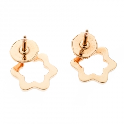 Pre Owned Montblanc Emblem 4810 Diamond 18k Rose Gold Stud Earrings