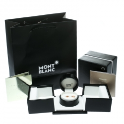 Pre Owned Montblanc Emblem 4810 Diamond 18k Rose Gold Stud Earrings