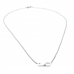 Pre Owned Montblanc Diamond 18k White Gold Heart Star Charm Necklace