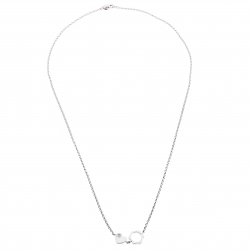 Pre Owned Montblanc Diamond 18k White Gold Heart Star Charm Necklace