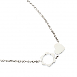 Pre Owned Montblanc Diamond 18k White Gold Heart Star Charm Necklace