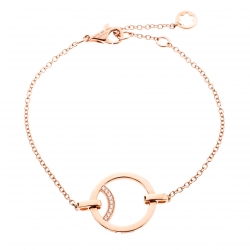Pre Owned Montblanc Diamond 18k Rose Gold Chain Bracelet