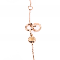 Pre Owned Montblanc Signet Mother of Pearl Diamond 18k Rose Gold Tassel Pendant Necklace