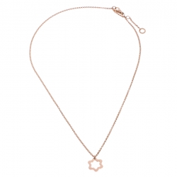 Pre Owned Montblanc Star Motif 18k Rose Gold Pendant Necklace