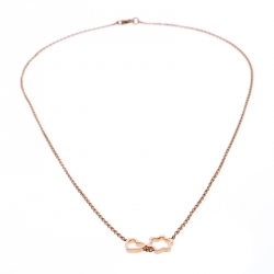 Pre Owned Montblanc Star Heart Charm 18k Rose Gold Necklace 
