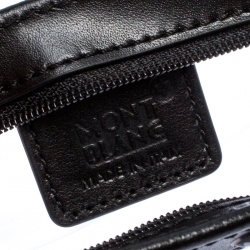 Pre Owned Montblanc Black/Transparent Leather and PVC Nightflight Pouch