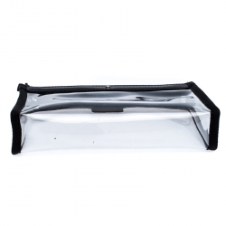 Pre Owned Montblanc Black/Transparent Leather and PVC Nightflight Pouch