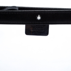Pre Owned Montblanc Black/Transparent Leather and PVC Nightflight Pouch