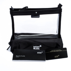Pre Owned Montblanc Black/Transparent Leather and PVC Nightflight Pouch