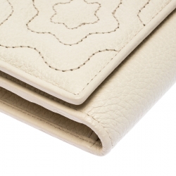 Montblanc Off White Leather Starisma Flap Continental Wallet