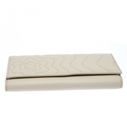 Montblanc Off White Leather Starisma Flap Continental Wallet