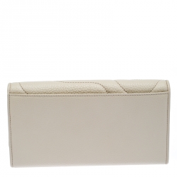 Montblanc Off White Leather Starisma Flap Continental Wallet