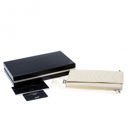 Montblanc Off White Leather Starisma Flap Continental Wallet