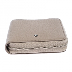 Montblanc Beige Leather Zip Around Wallet