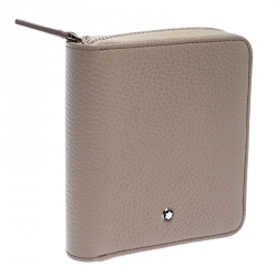 Montblanc Beige Leather Zip Around Wallet