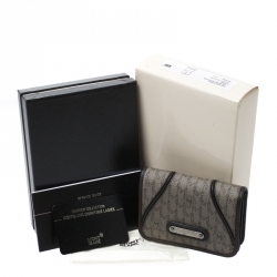 Montblanc Dark Brown/Beige Signature Coated Canvas Flap Card Holder