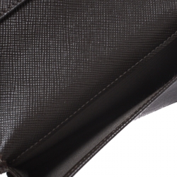Montblanc Dark Brown/Beige Signature Coated Canvas Flap Card Holder