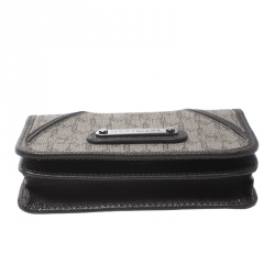 Montblanc Dark Brown/Beige Signature Coated Canvas Flap Card Holder