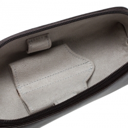 Pre Owned Montblanc Dark Brown Leather Lady Star Zip Pen Pouch