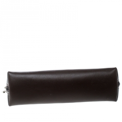 Pre Owned Montblanc Dark Brown Leather Lady Star Zip Pen Pouch
