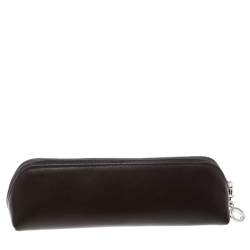 Pre Owned Montblanc Dark Brown Leather Lady Star Zip Pen Pouch