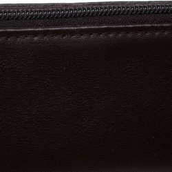 Pre Owned Montblanc Dark Brown Leather Lady Star Zip Pen Pouch