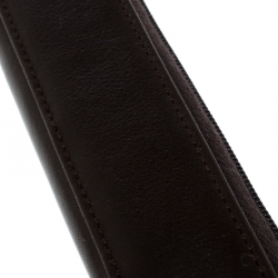 Pre Owned Montblanc Choco Brown Leather Single Zip Pen Pouch