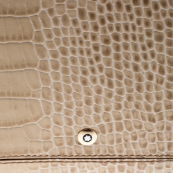 Pre Owned Montblanc Beige Sand Lizard Embossed Leather Small Agenda