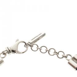 Pre Owned Montblanc Star Collection Blue Satin Silver Star Bracelet