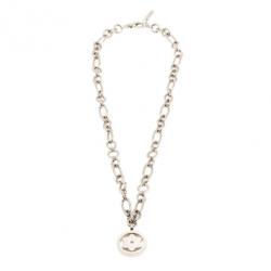 Pre Owned Montblanc Star Signet Diamond Silver Necklace