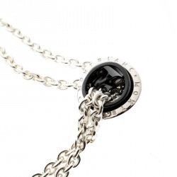 Pre Owned Montblanc Profile collection Black Ceramic Silver Wish Necklace