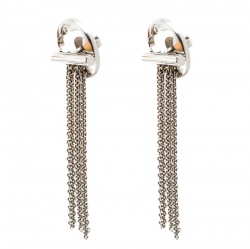 Pre Owned Montblanc Caress of a Star Silver Tassel Stud Earrings