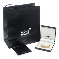 Pre Owned Montblanc Star Collection Yellow Satin Silver Star Bracelet