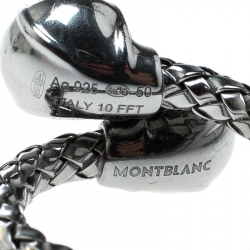 Pre Owned Montblanc Faceted Stones Silver Ring Size 50