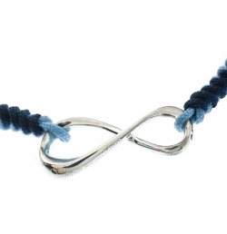 Pre Owned Montblanc Infiniment Vôtre UNICEF Silver Blue Cord Bracelet