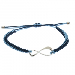 Pre Owned Montblanc Infiniment Vôtre UNICEF Silver Blue Cord Bracelet