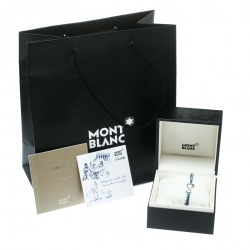 Pre Owned Montblanc Infiniment Vôtre UNICEF Silver Blue Cord Bracelet